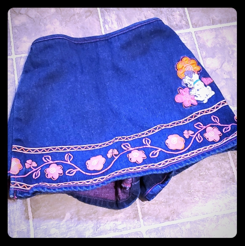 Vintage girls 102 dalmatians denim skirt sz 6🌴